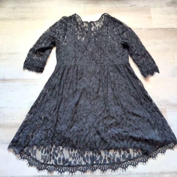NWOT Torrid Lace Dress Womens Size 20 Black Goth Long Sleeve Knee Length - Picture 8 of 9